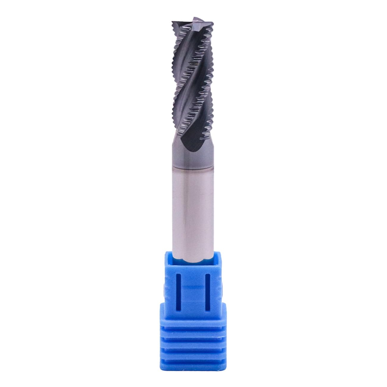 Solid Carbide Roughing End Mill(1Pc 5/16in) - ALCrSiN Nano Coated, 4 Flute, 35 Degree Helix, 5/16" Cutting Diameter, 5/16" Shank Diameter, 13/16" Length of Cut, 2-1/2" Overall Length