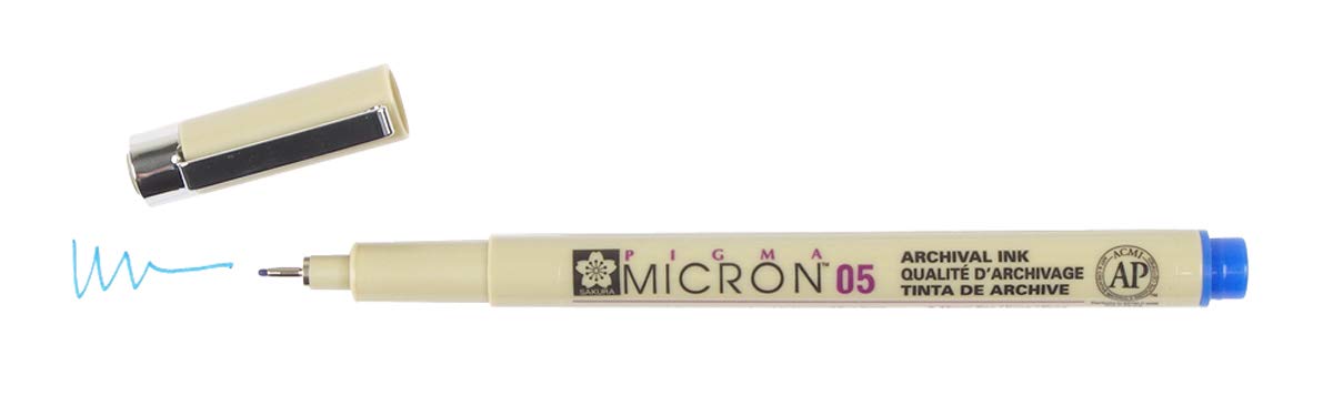 SAKURA PIGMA MICRON, opakowanie 4 niezbędnych kolorów, czarny + czerwony + niebieski + zielony, (05)