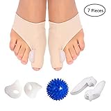 Bunion Corrector and Bunion Care Kit for Tailors Bunion, Hallux Valgus, Big Toe Joint, Hammer Toe, Toe Separators Spacers Straighteners Splint with Foot Massage Ball