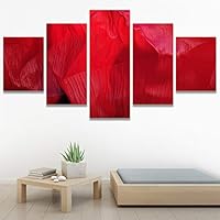 SIGNWIN 5 Panel Canvas Wall Art Botanical Chic Closeup Expressive Multicolor Photography Realism Ultra for Home Decorations Ready to Hang - 60