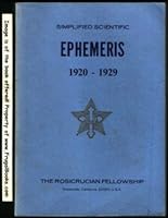Simplified Scientific Ephemeris 1920-1929 B000H2CY3C Book Cover