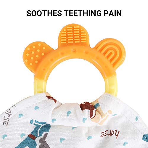 Baby Soothing Plush Blanket With Colorful Tags-Square Appease Blankets For Boys And Girls-Soft And Comfortable-Cute Baby Tags Security Blankets With Teether (Horse) #TOP5