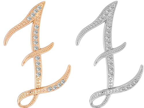 Image of 2 pieces letter brooch pins for women fashion 26 letters Gold-plated silver-plated Color for men Women's alphabet initial brooches pin for clothing Christmas stockings bulk