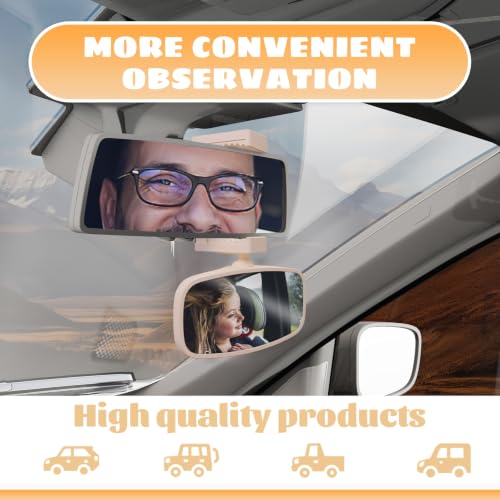 Image of 360 Baby Car Mirror, Shatterproof Rear-Facing Seat View (2 Pack)