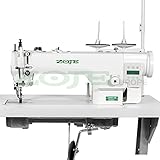  ZOJE Industrienähmaschine Nähmaschine - Leder & Polster - Zweifach Transport - Industrie Industrielle Nähmaschine - KOMPLETT (mit Tisch & Gestell)