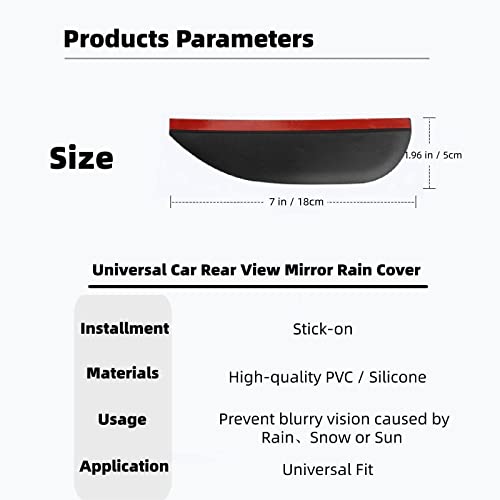 Mirror Rain Visor Guard,2 Pcs Mirror Rain Visor Eyebrow, Side Mirror Visor Rain Guards, Car Rear View Mirror Rain Cover,Waterproof Auto Mirror Rain Visor, Universal Fit For Cars,Truck And Suv-Black #TOP2
