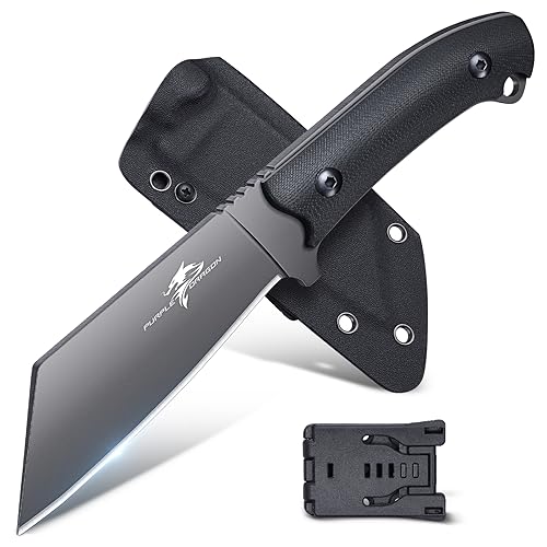 Taktisches Festmesser D2-Stahl – Mit G10-Griff & Kydex-Scheide (Klingenlänge 12,9 Cm, Gesamt 24,1 Cm)