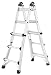 Produktbild Hailo M80 Alu-Multifunktionsleiter, 4x3 Sprossen, Höhe einstellbar, Anlege-/Schiebe-/Bockleiter in einem, belastbar bis 150 kg, 7512-701