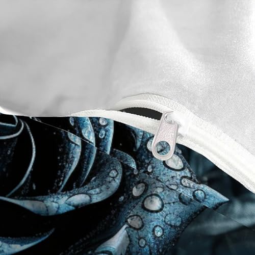 Housse de couette microfibre douce parure de lit 3 pièces fleurs - 5