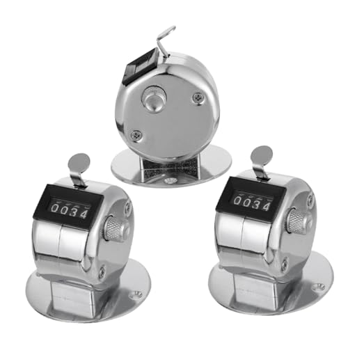 POPETPOP 3pcs Handheld Tally Counter Clicker for Sports Warehouse Inventory Metal Construction