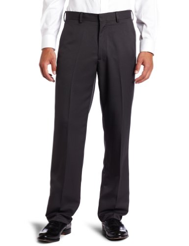 Haggar Mens Textured Stripe Plain Front Pant
