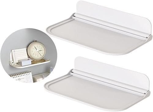 Estante plegable para baño, 2 piezas, para baño, toalla de pared, herramienta práctica, sin perforaciones, para dormitorio, mesita de noche, soporte