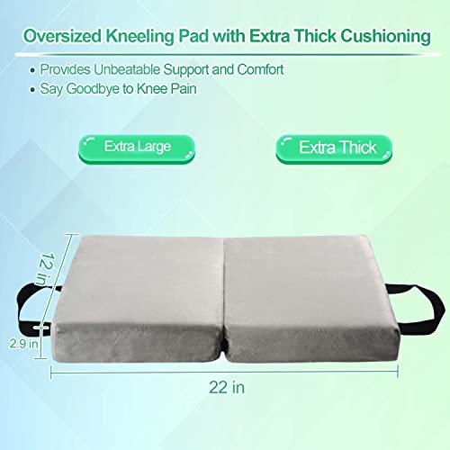 i frmmy Memory Foam Extra Thick Kneeling Cushion Pad- Garden Kneeler for Gardening, Bath Kneeler for Baby Bath, Knee Mat for Work, Extra Large 22x 12 Inch, Thick 2.9 Inch (Gray) - Thumbnail 2