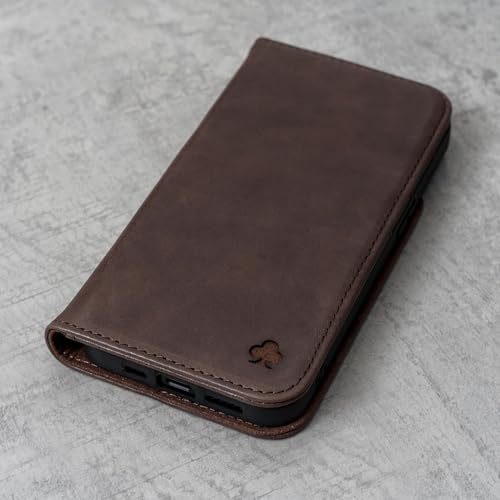 Porter Riley - Skórzane etui do Samsung Galaxy S22 Plus 5G. Premium prawdziwa skóra etui stojak/cover/portfel (czekoladowy brąz)