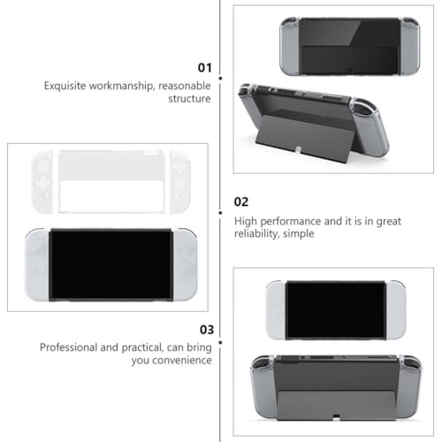 HOODANCOS Boîte rangement jeux Switch OLED en TPU et PC blanc, coque transparente avec protection complète et design séparé, adaptée aux passionnés de jeux – vue 3