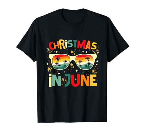 Funny Christmas In June Summer Vacation Beach Party Xmas T-Shirt