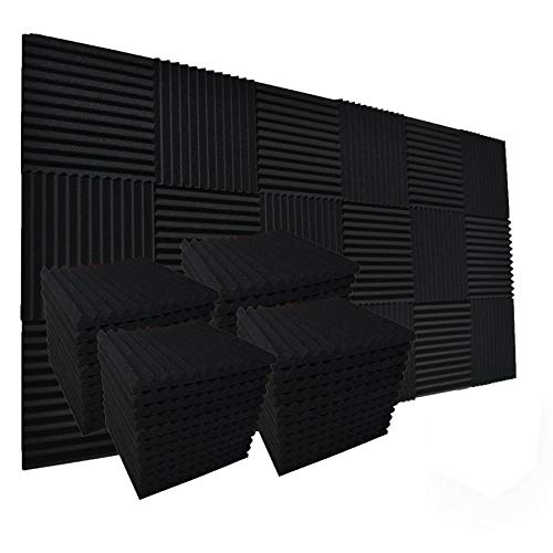 96 Pack Allxinlog Absorb the echo Acoustic Foam Panel Wedge Studio Soundproofing Wall Tiles 12