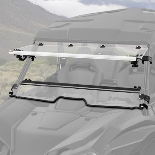Flip Up Windshield Hard Coated 1/5 Polycarbonate 3-IN-1 Clear Front Full Windscreen for Honda Talon 1000R 1000X/ XS-4 1000R-4 2019-2025 Talon Accessories (3-IN-1 Flip Up Windscreen)