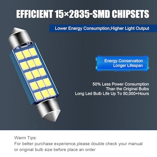 Bombilla LED para luz de cúpula interior de auto WZP 2 pcs miniatura 4