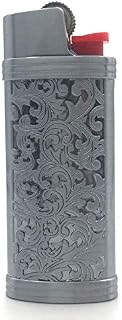 Lucklybestseller Silver and Gray Color Vintage Metal Lighter Case Cover Holder for Mini