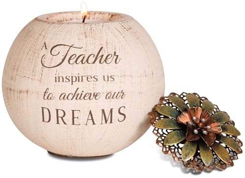 Pavilion Gift Company 19004 Light Your Way Terra Cotta Candle Holder, Teacher, 4-Inch