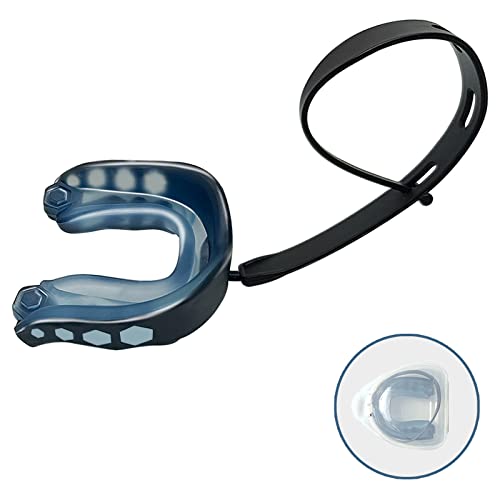 Sports Mouth Guard with Case for Adult and Youth, Gum Shield, Mouldable Mouthguard for Boxing, MMA, Rugby, Martial Arts, Judo, Lacrosse, Hockey and All Contact Sports (Teenager, Blue-1pcs)
