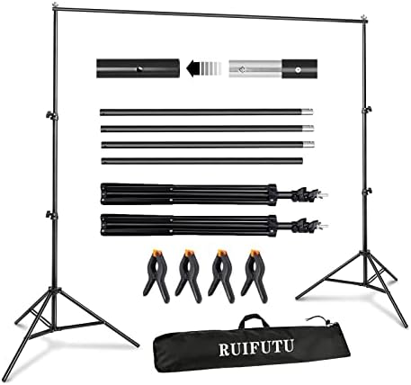 RUIFUTU Photo Backdrop Stand Kit 6.5x10FT, Adjustable Photography Background Support System Stands for Photographic Apparatus