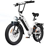 isinwheel U8 Electric Bike for Adults,1000W Peak Motor Ebike,Max 20/28MPH 75-105Miles Range Electric Bicycle,48V 13AH/18AH Battery Commuting 20' Step Thru Fat Tire Ebikes for Adults,7 Speed Gearing