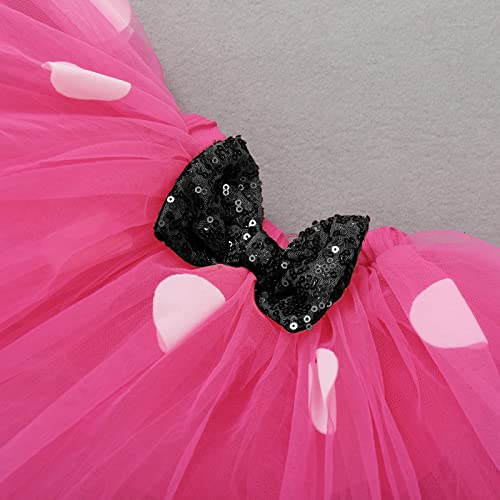 Mouse 1St Birthday Outfits Baby Girls Short Sleeve Romper Polka Dots Mini Tutu Skirt Headband 1 Year Old Cake Smash Photo Shoot I’m One My First Birthday Party Supply Bowknot Clothes Set Rose Pink 1T #TOP4