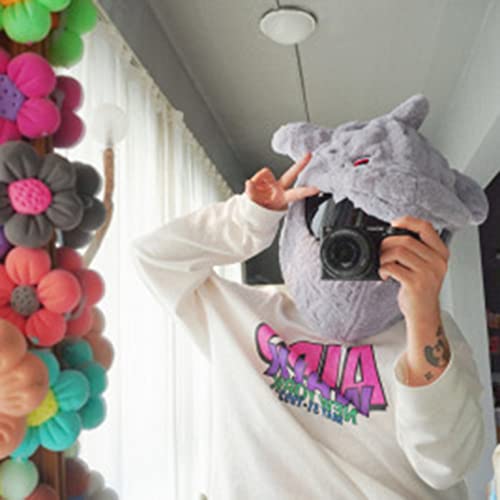 Motorcycle Helmet Cover Plush Gift Motorcycle Helmet Cover Christmas Motorbike Full Helmet Protective Cover Full Face Helmets Decoration Cap Gift,Grey Shark #TOP2