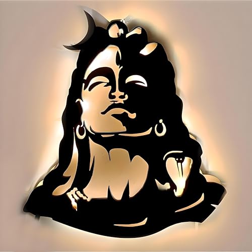 VAH-Kya Bat Hai !! Wall Lights for Living Room Modern, Wall Lamps for Living Room, Hanging Lamps for Home Decoration, Wall Lamps for Home Decoration (Adiyogi Shiva Maditation LED Lamp)
