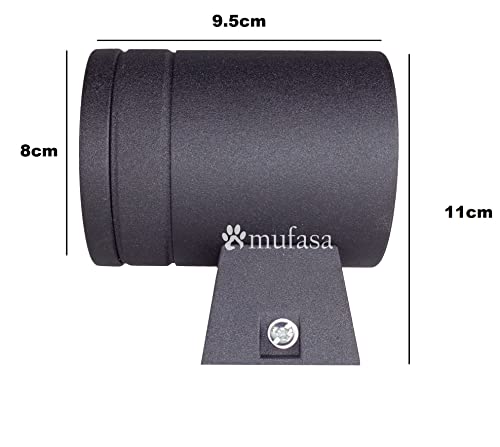 Image of Mufasa 9 Watts Down Light Outdoor Cylinder LED Bulkhead Waterproof IP65 Exterior Wall Light Fixture (Warm White,Aluminium)