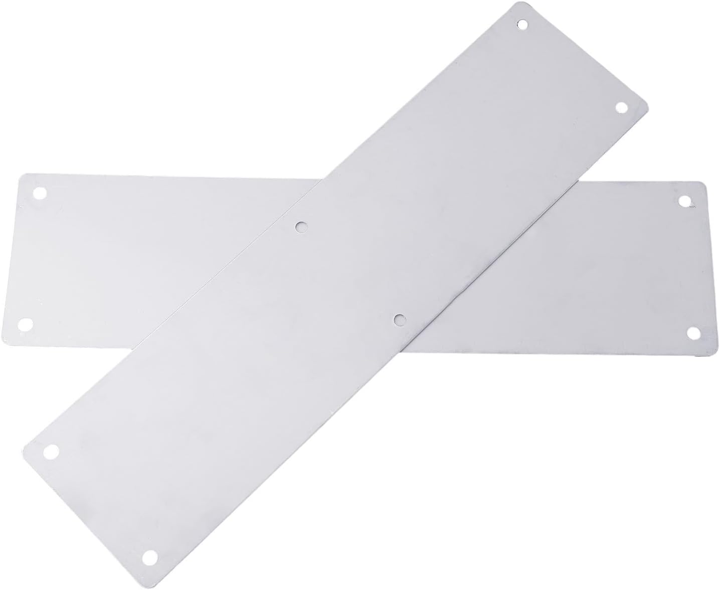 2-Pack Door Push Plate Kick Plate, Stainless Steel For Interior Or Exterior Swinging Doors, Door Protection Plate, Silver, Mounting Holes Pre-Punched