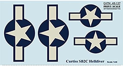 Wet Decals for Airplanes Wet Decals for Curtiss SB2C Helldiver Decal 1/48 PRINT SCALE 48-137 Decals Details for Aircraft