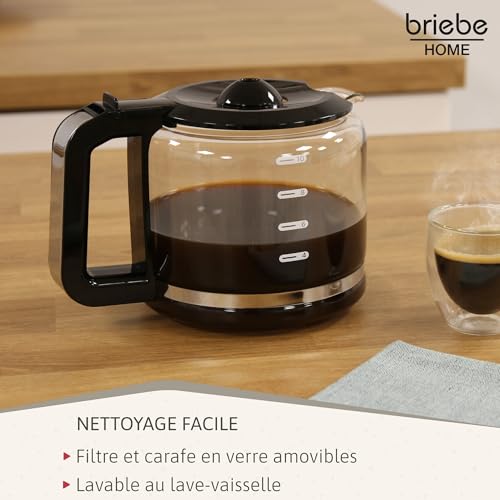 Cafetières Filtre Briebe CM1171BLK – 10 Tasses, 1000W, Filtre Permanent - vue 9