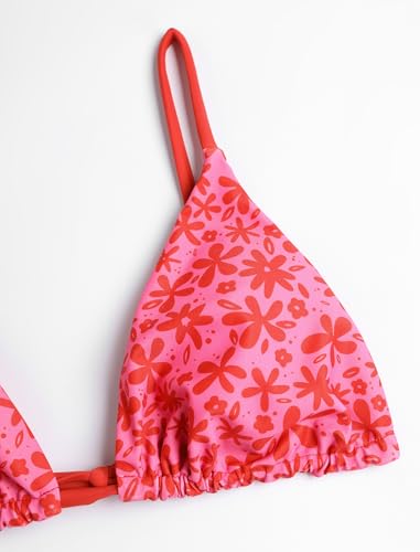 Image of ZAFUL Women's Triangle Bikini Floral String Bikini Set Two Piece Swimsuit Bathing Suits