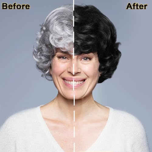 Black Hair Dye Shampoo 3 in 1, Herbal Dye Shampoo for Grey Hair Coverage Hair Color for Women and Men (Natural Black)