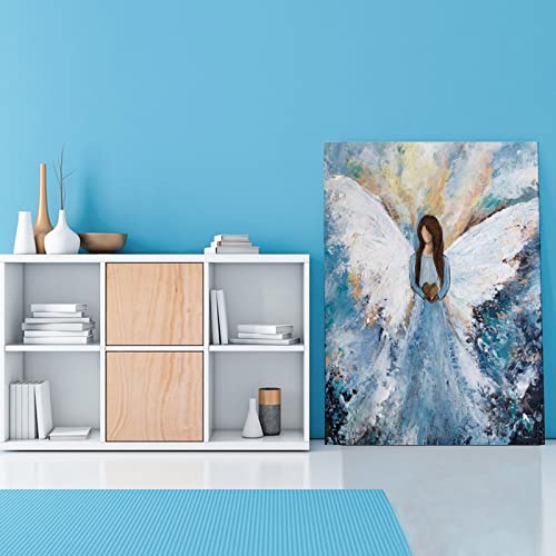 Posters Angel Wings Wall Art Abstract Aesthetic Vintage Wall Art White Angel Guardian Spirit Gift Painting D Canvas Prints Pictures For Living Room Bedroom Home Decor 24X32Inch(60X80Cm) Unframe-Style #TOP1