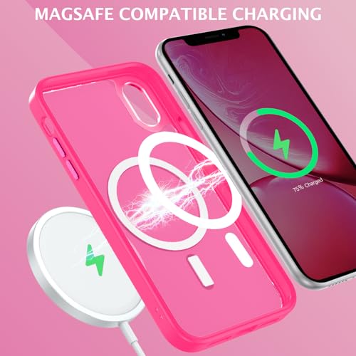 Telaso for iPhone Xs Max Case, iPhone Xs Max Phone Case Compatible with Magsafe Wireless Charging Translucent Matte Slim Anti-Scratch Non-Slip Military Grade Magnetic iPhone Xs Max Case, Hot Pink by Telaso - Used condition - US$6.97