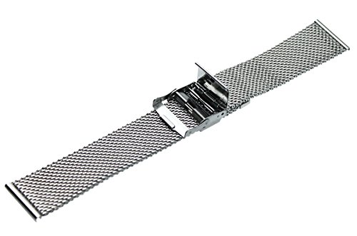 Rechere Mesh Stainless Steel Bracelet Wrist Watch Band Strap Interlock Safety Clasp Silver (18Mm) #TOP2