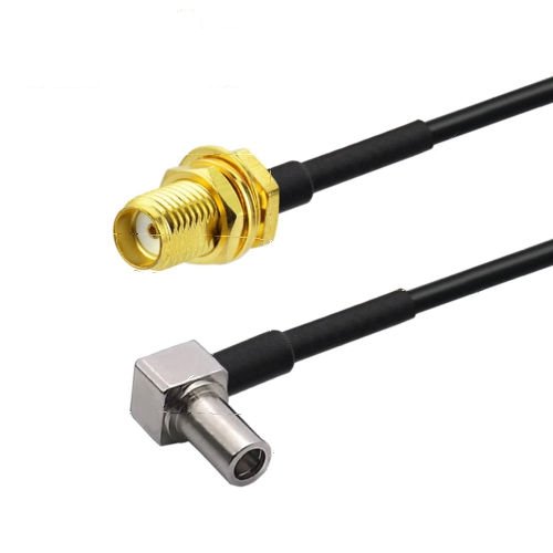 2-Pack RF SMA Female to MS-147 Male Right Angle Pigtail RG174 Coaxial Cable 15cm