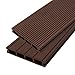 Price comparison product image Jardí Composite Decking Boards/Conker Brown/Wood Effect WPC Pack Garden Outdoor Patios Terrace Hot Tub Tiles (incl. Fixing Screws & Clips)(6 SQM)