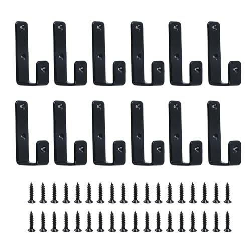 Coshar Heavy Duty Utility Hooks, 1 Inch, Black, 12Pcs