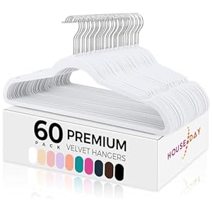 HOUSE DAY Weiße Samt Kleiderbügel 60 Stück
