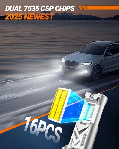 Image of SEALIGHT H8 /H16 /H11 LED Fog Light Bulb, 32,000 Lumens 6000K White H11 LED Bulb 1:1 Mini Size H16 H8 Fog Lights, 1000% Brightness, 60,000HRS Lifespan, Plug & Play