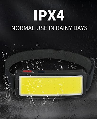 DBSOOSC LED Headlamp Head Light, Head Lamps USB Rechargeable COB Super Bright Lightweight Waterproof Torch - Work Light for Helmet - Car Maintenance and Construction - Cycling Fishing Outdoor