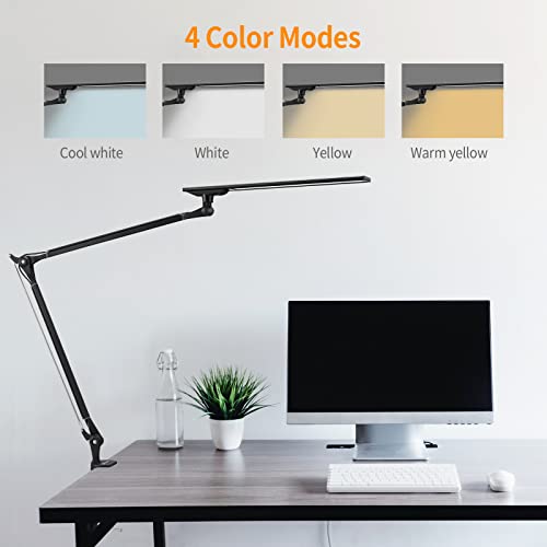 Phive Led Desk Lamp, Architect Clamp On Desk Light, Eye-Caring Metal Swing Arm Drafting Table Lamp, Dimmable, 4 Color Modes - Great For Workbench, Office, Task, Reading, Drawing (Upgraded Version) #TOP1