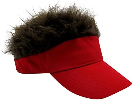 OBERORA Flair Hair Visor Sun Cap Wig Peaked Adjustable Baseball Hat with Spiked Hairs