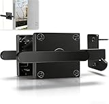 Heavy Duty Matte Finish Gate Latch,Aluminum Double Side Swinging Door Hardware Latches, Fit for Outdoor Gates，Farmhouse，Farm，Garden，Shed Barn，Courtyard，Cottages，Black