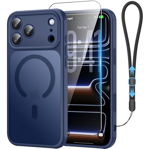 GOODVISH for iPhone 17 Pro Case with MagSafe Drop-proof Cover Navy Blue